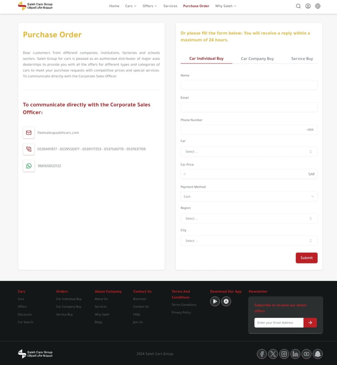 Saleh Cars Website