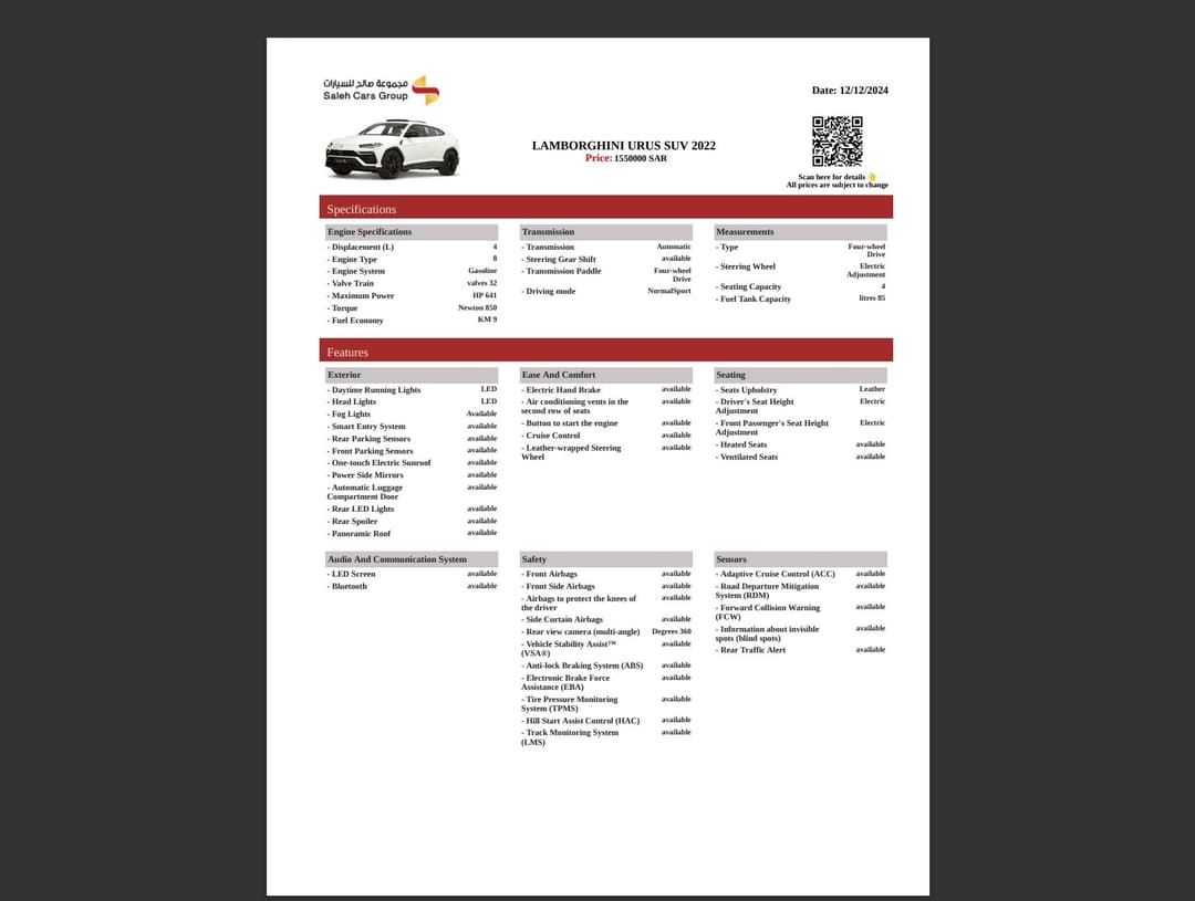 Saleh Cars Website